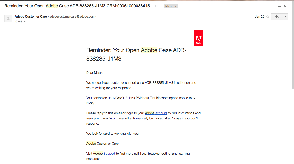 Adobe chat support